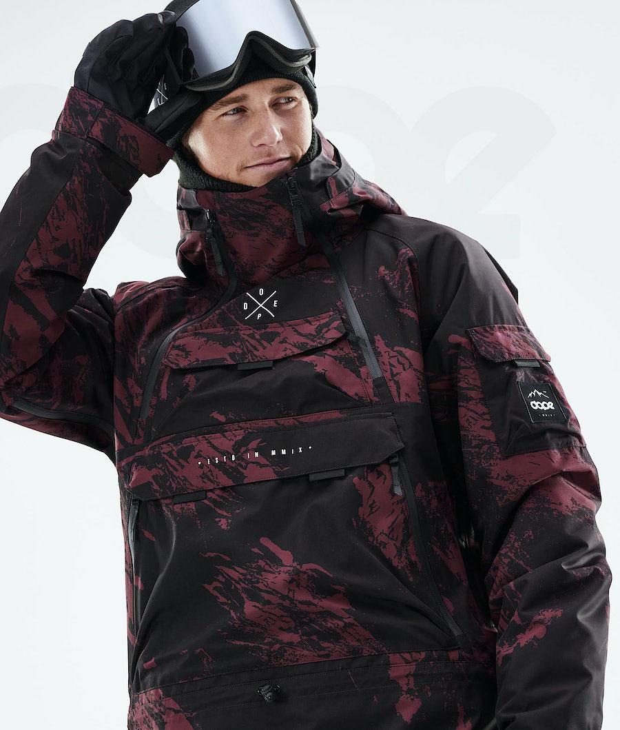 Burgundy Men's Dope Akin 2021 Ski Jackets | NZ_D1261
