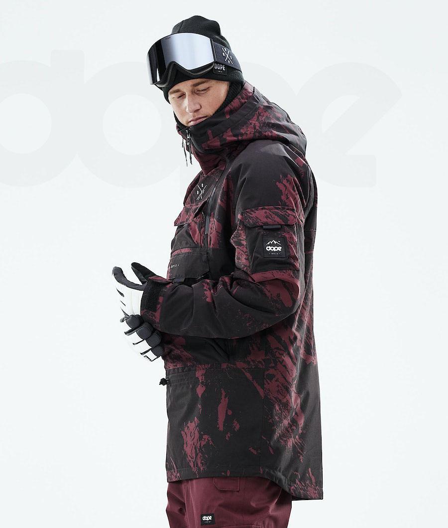 Burgundy Men's Dope Akin 2021 Ski Jackets | NZ_D1261