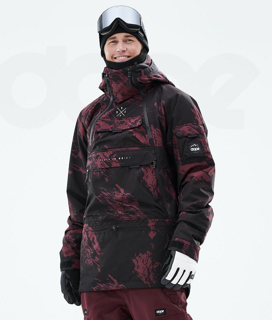 Burgundy Men\'s Dope Akin 2021 Ski Jackets | NZ_D1261