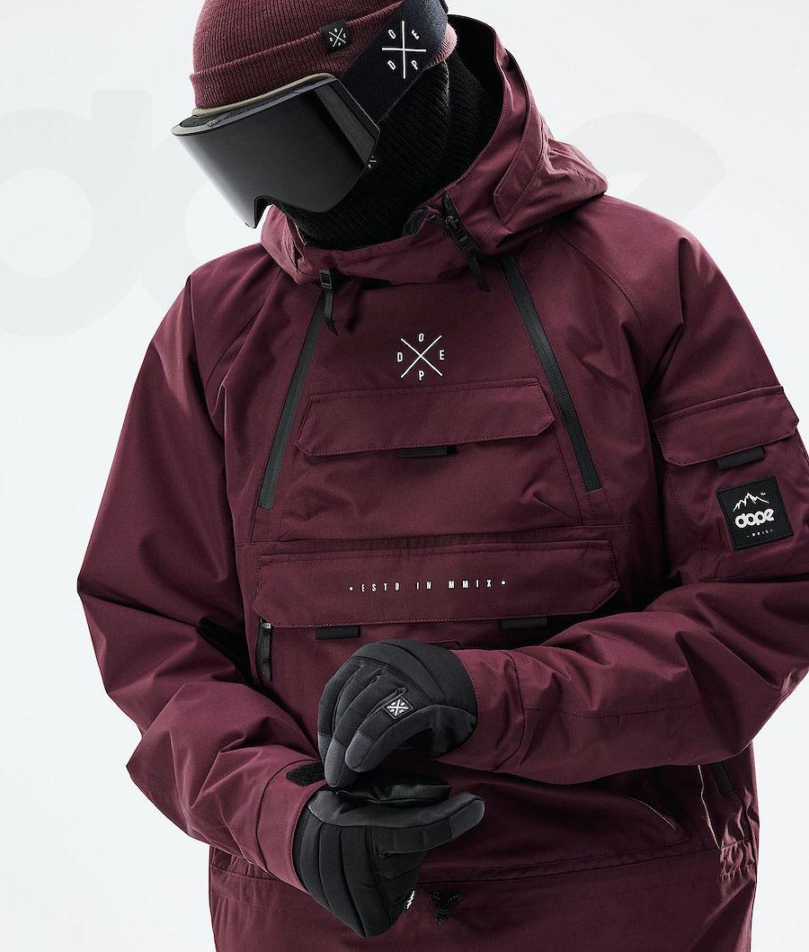 Burgundy Men's Dope Akin 2021 Ski Jackets | NZ_D1604