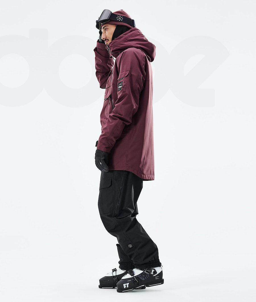 Burgundy Men's Dope Akin 2021 Ski Jackets | NZ_D1604