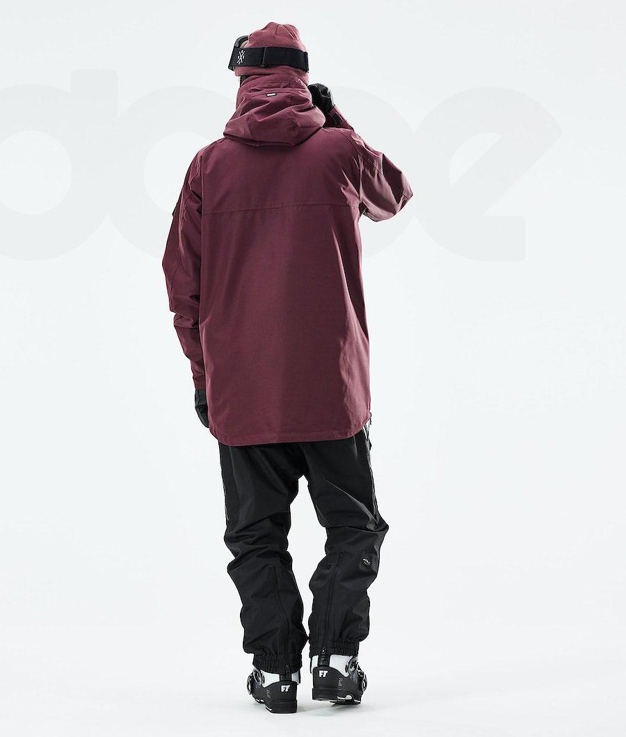 Burgundy Men's Dope Akin 2021 Ski Jackets | NZ_D1604
