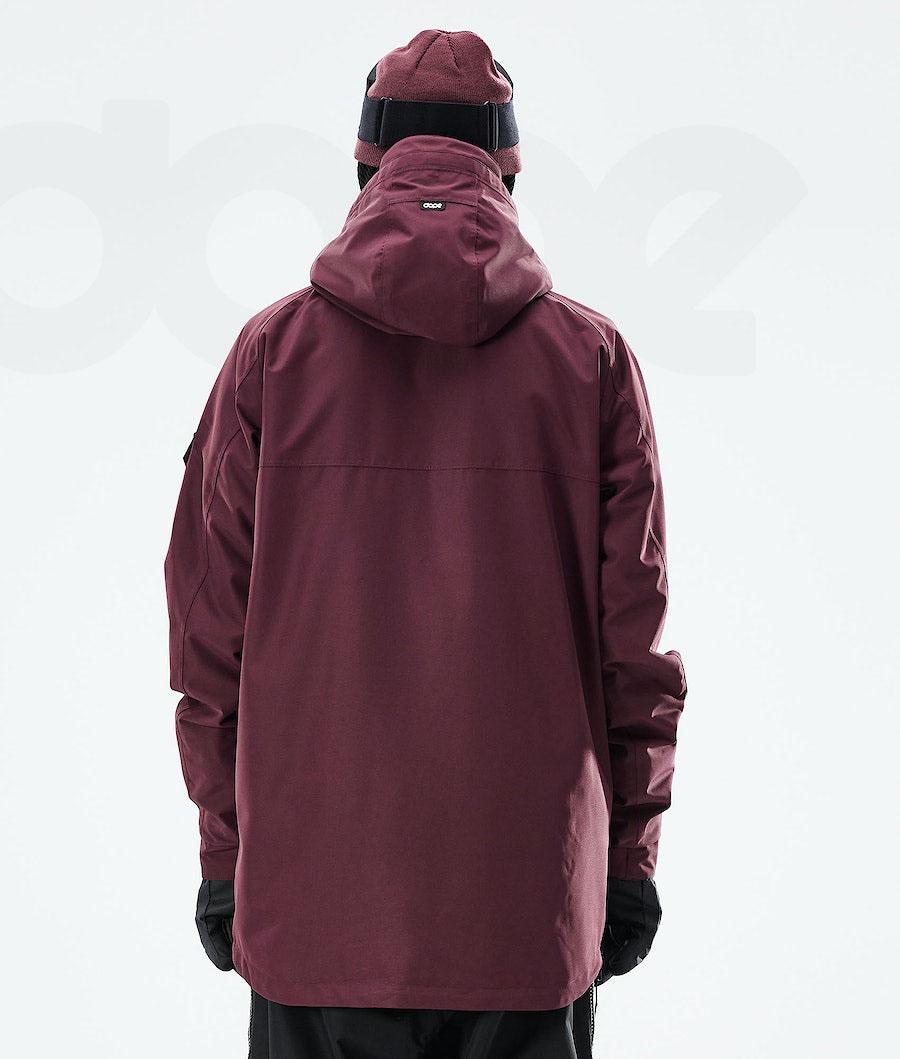 Burgundy Men's Dope Akin 2021 Ski Jackets | NZ_D1604