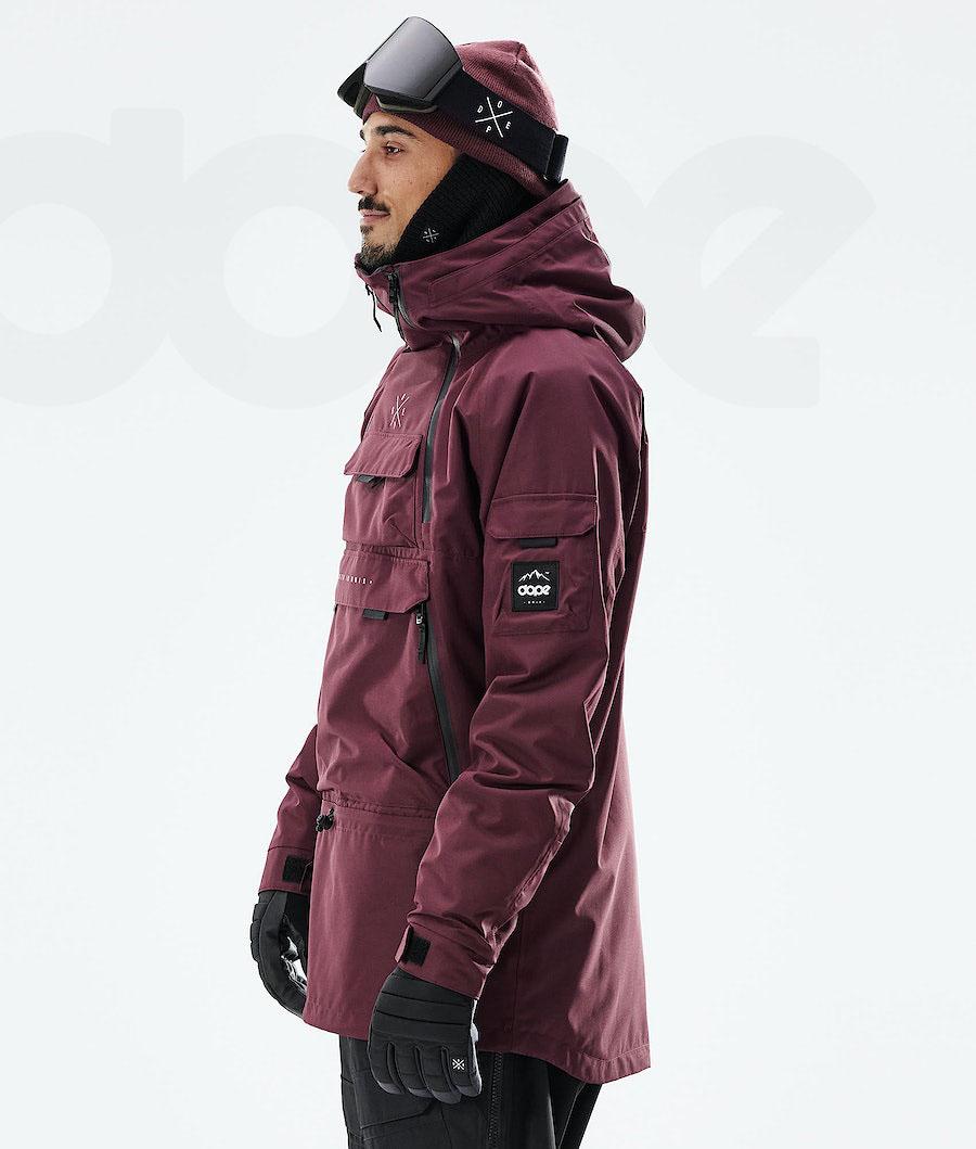 Burgundy Men's Dope Akin 2021 Ski Jackets | NZ_D1604