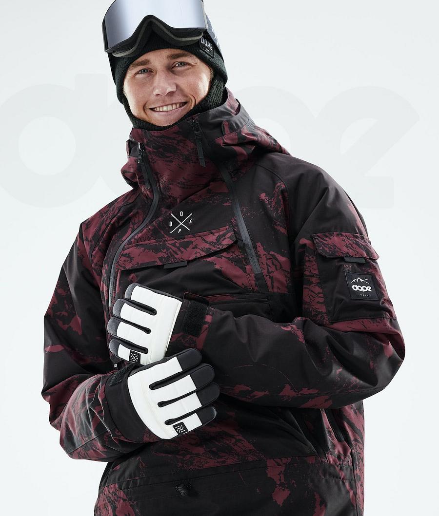 Burgundy Men's Dope Akin 2021 Snowboard Jackets | NZ_D1353