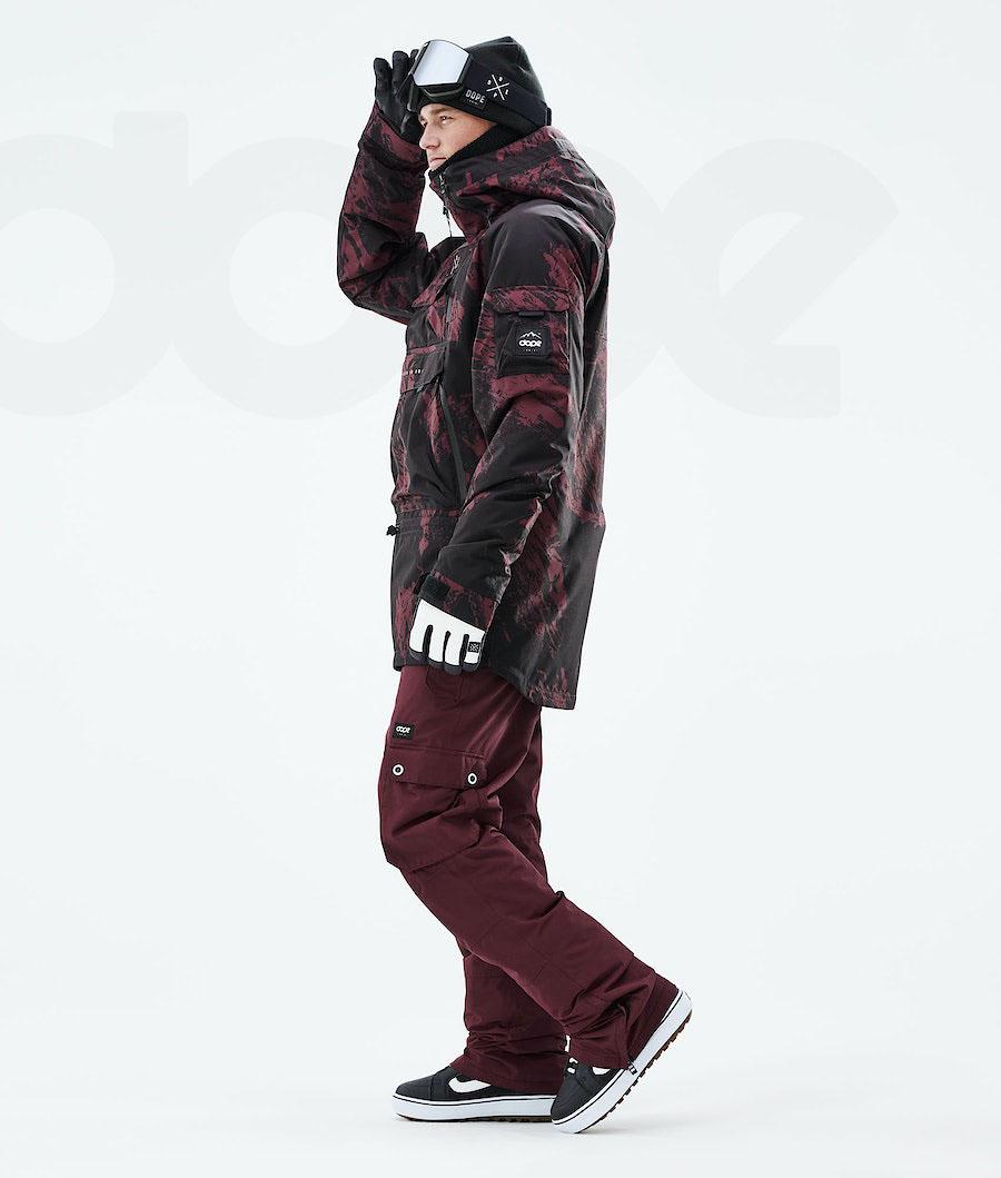 Burgundy Men's Dope Akin 2021 Snowboard Jackets | NZ_D1353