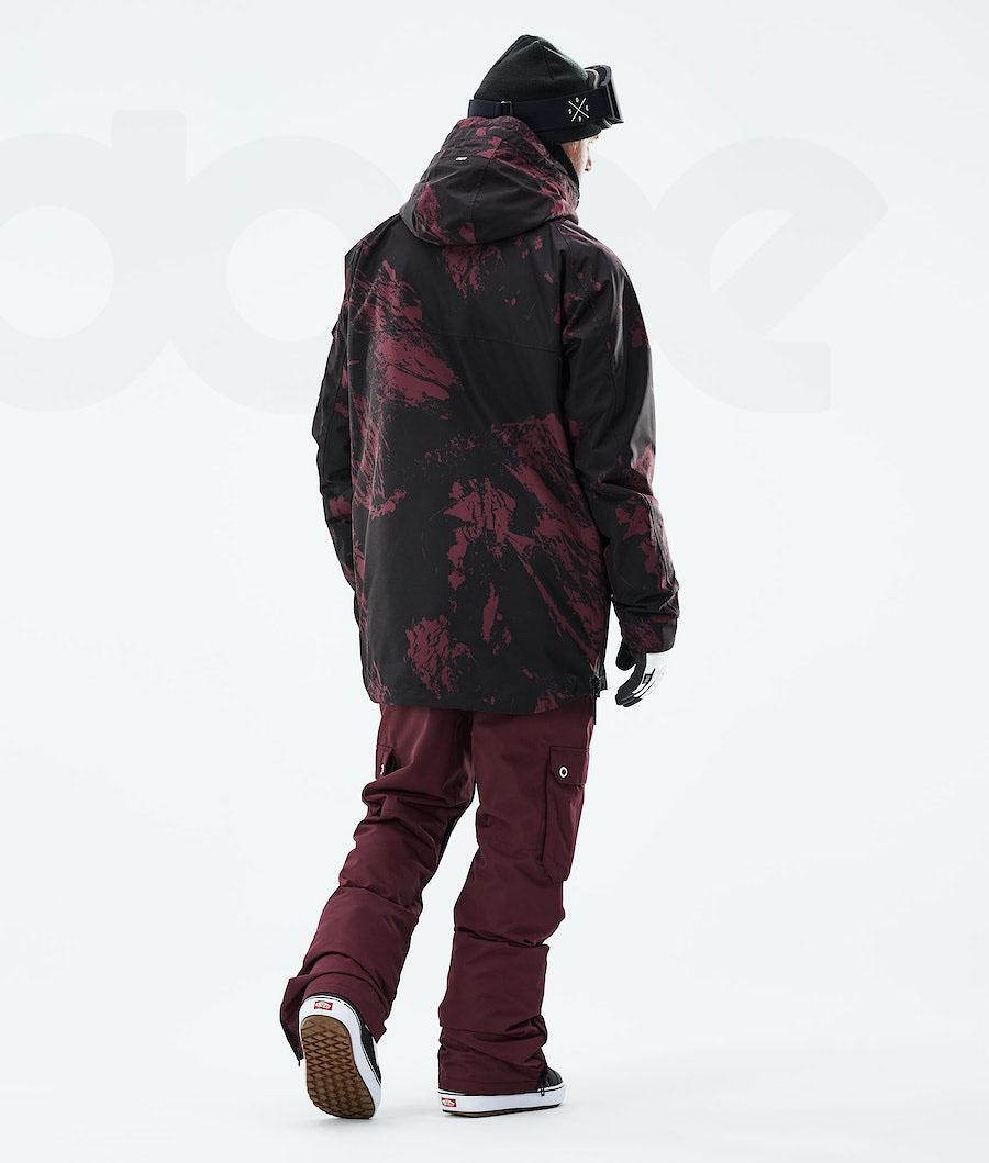 Burgundy Men's Dope Akin 2021 Snowboard Jackets | NZ_D1353