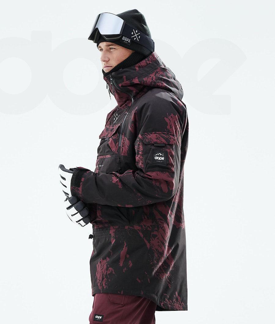 Burgundy Men's Dope Akin 2021 Snowboard Jackets | NZ_D1353