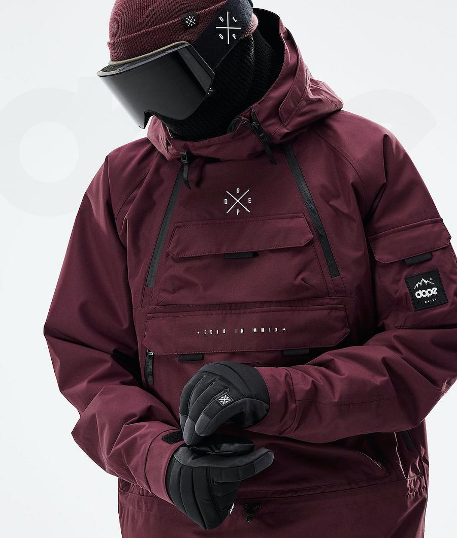 Burgundy Men's Dope Akin 2021 Snowboard Jackets | NZ_D2187
