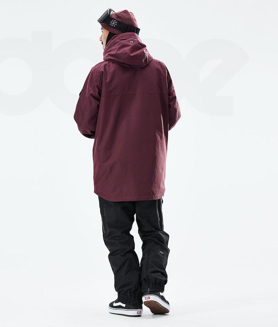 Burgundy Men's Dope Akin 2021 Snowboard Jackets | NZ_D2187