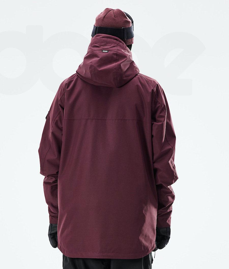 Burgundy Men's Dope Akin 2021 Snowboard Jackets | NZ_D2187
