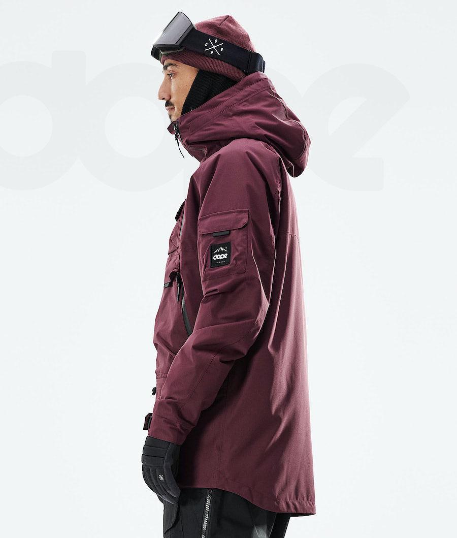 Burgundy Men's Dope Akin 2021 Snowboard Jackets | NZ_D2187