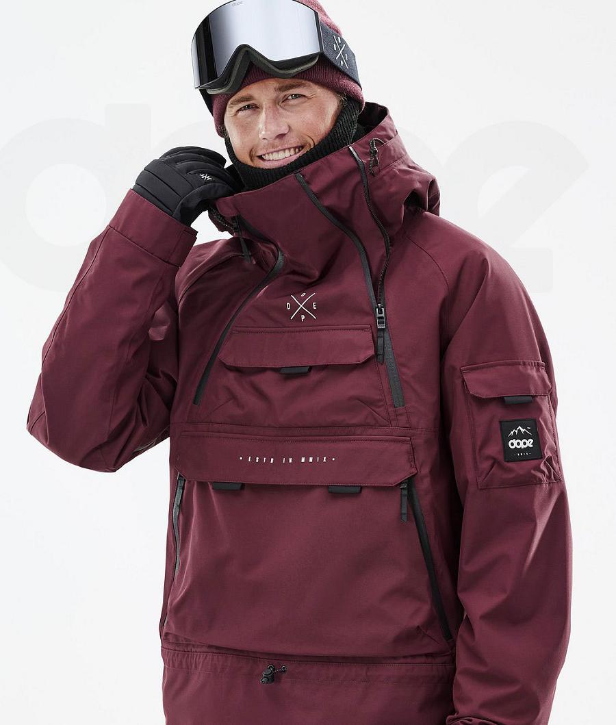 Burgundy Men's Dope Akin Ski Jackets | NZ_D1615