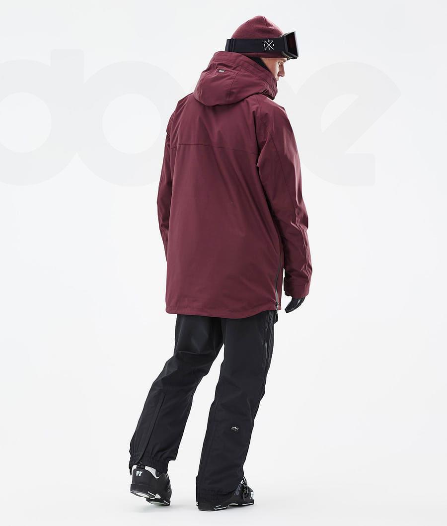 Burgundy Men's Dope Akin Ski Jackets | NZ_D1615