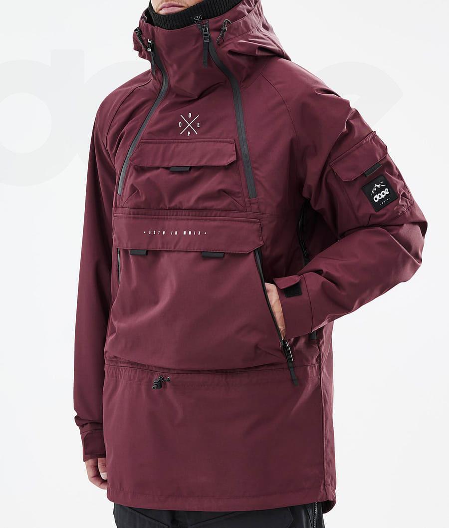 Burgundy Men's Dope Akin Ski Jackets | NZ_D1615