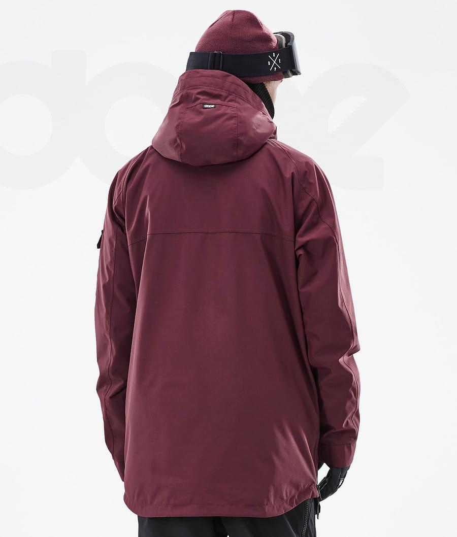 Burgundy Men's Dope Akin Ski Jackets | NZ_D1615