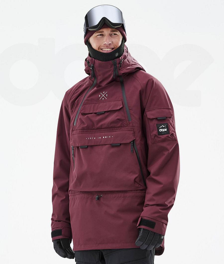 Burgundy Men\'s Dope Akin Ski Jackets | NZ_D1615