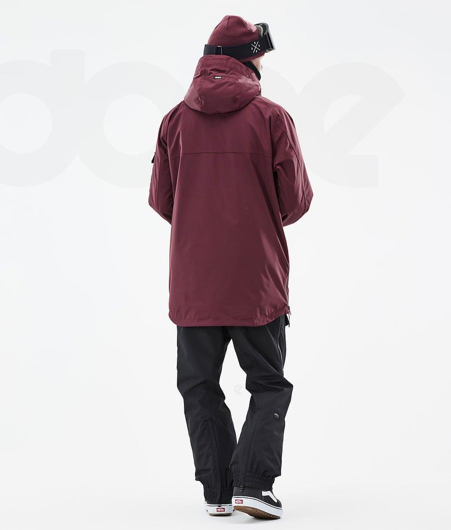 Burgundy Men's Dope Akin Snowboard Jackets | NZ_D2475