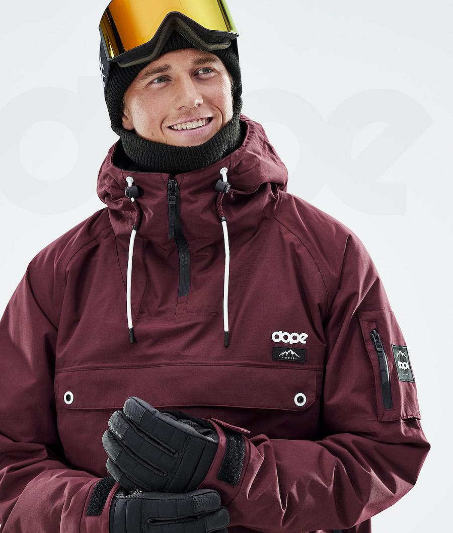Burgundy Men's Dope Annok 2021 Snowboard Jackets | NZ_D2184