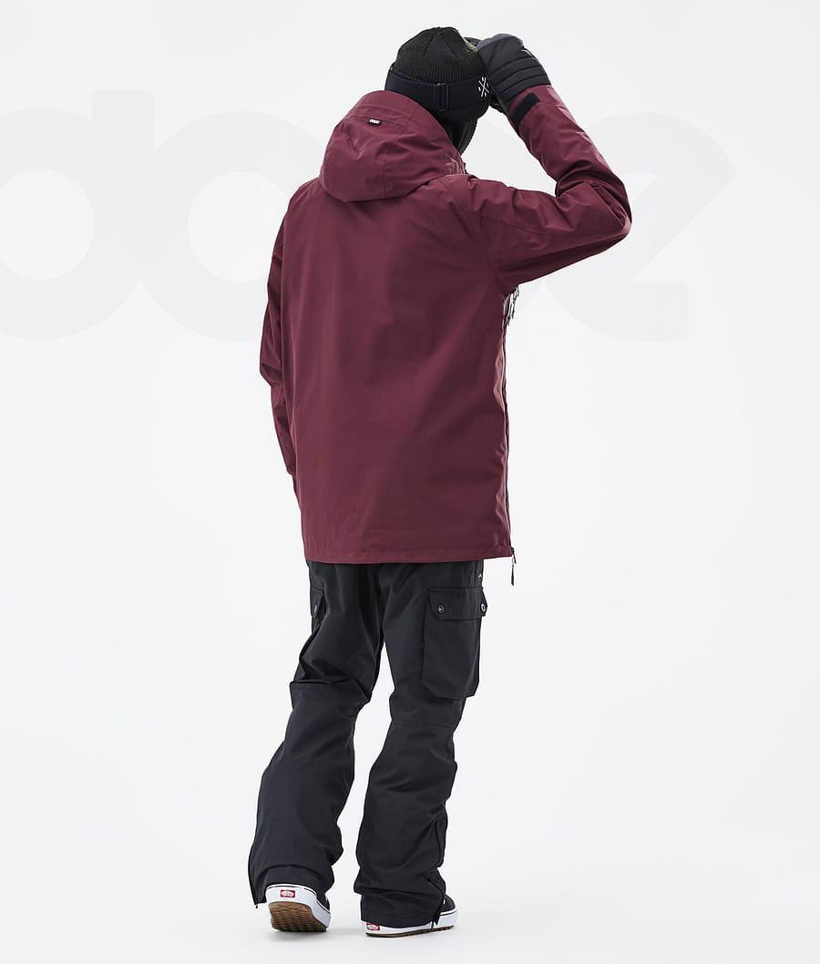 Burgundy Men's Dope Annok Snowboard Jackets | NZ_D1164