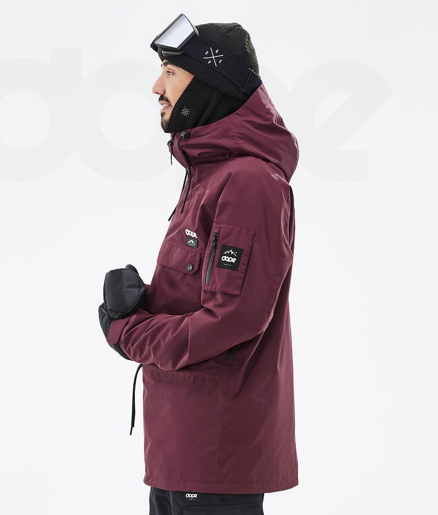 Burgundy Men's Dope Annok Snowboard Jackets | NZ_D1164