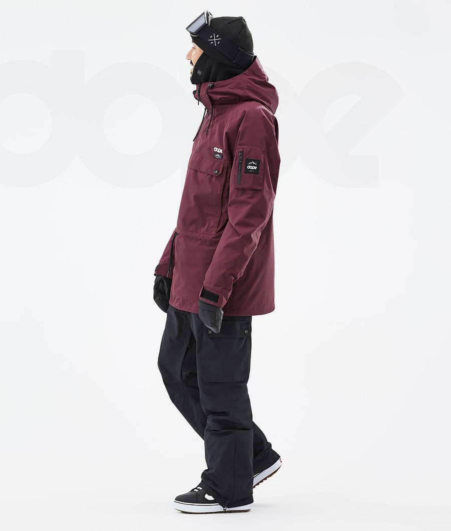 Burgundy Men's Dope Annok Snowboard Jackets | NZ_D1164