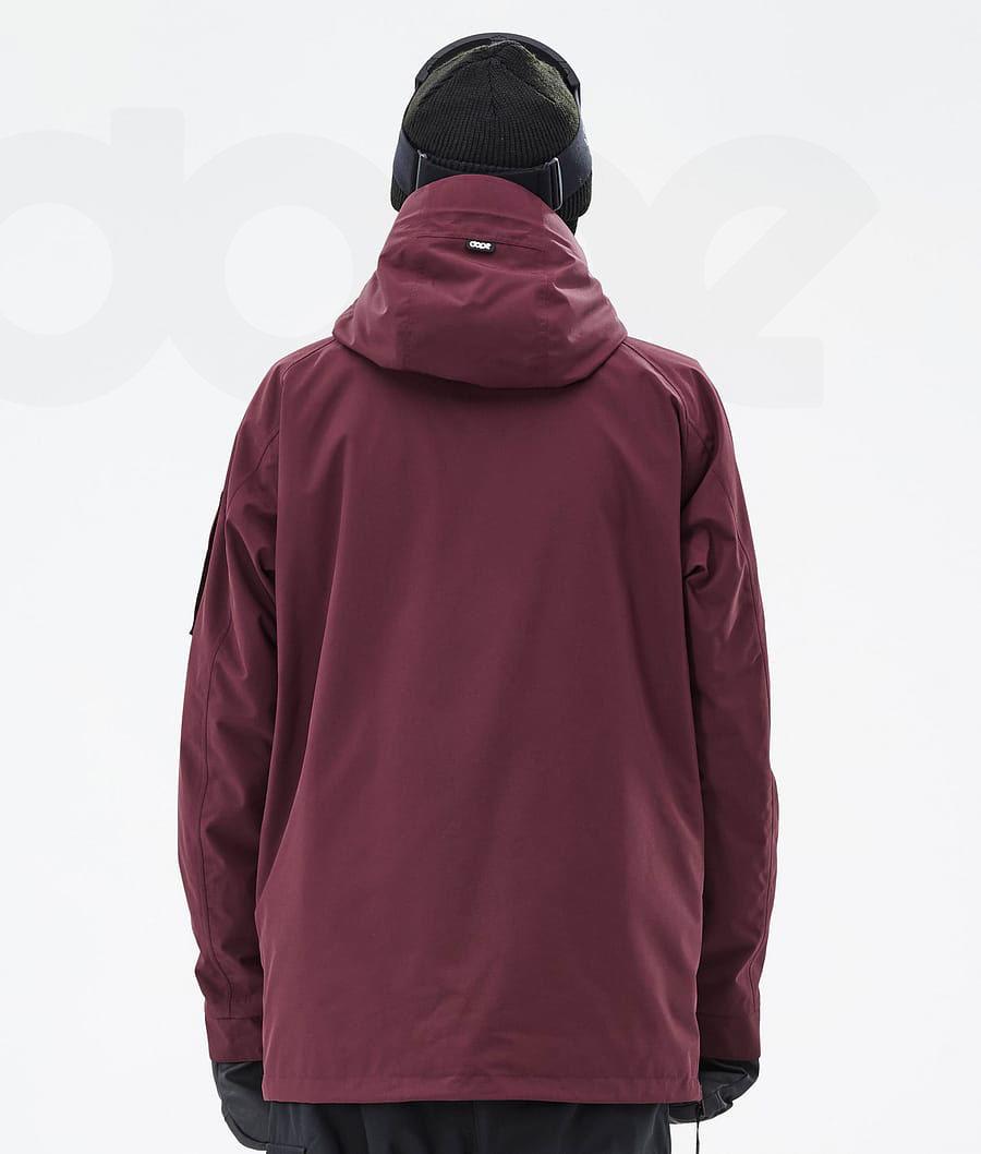Burgundy Men's Dope Annok Snowboard Jackets | NZ_D1164