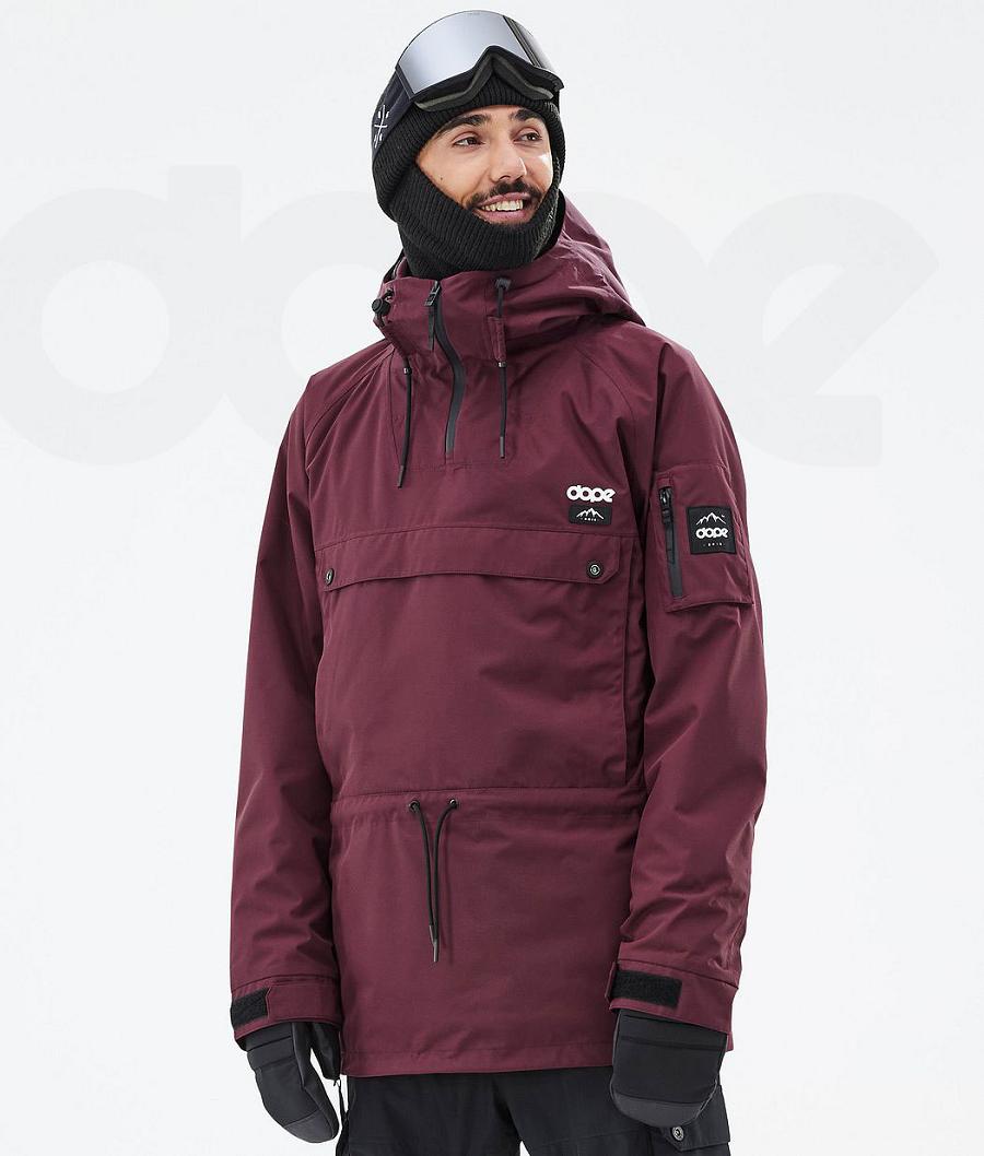 Burgundy Men\'s Dope Annok Snowboard Jackets | NZ_D1164