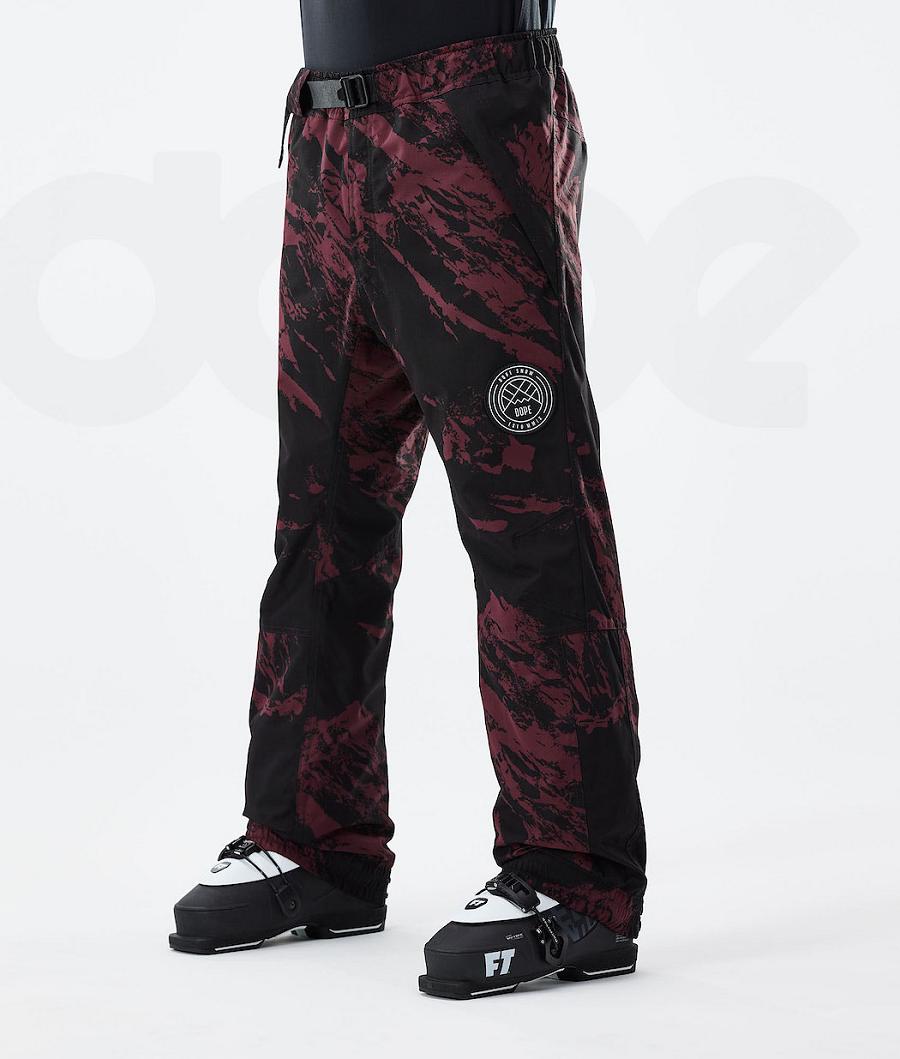 Burgundy Men\'s Dope Blizzard 2021 Ski Pants | NZ_D1480
