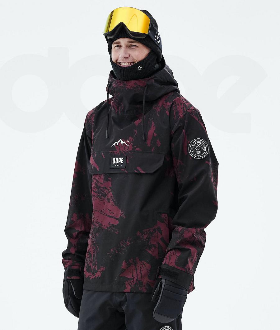 Burgundy Men\'s Dope Blizzard 2021 Snowboard Jackets | NZ_D1393