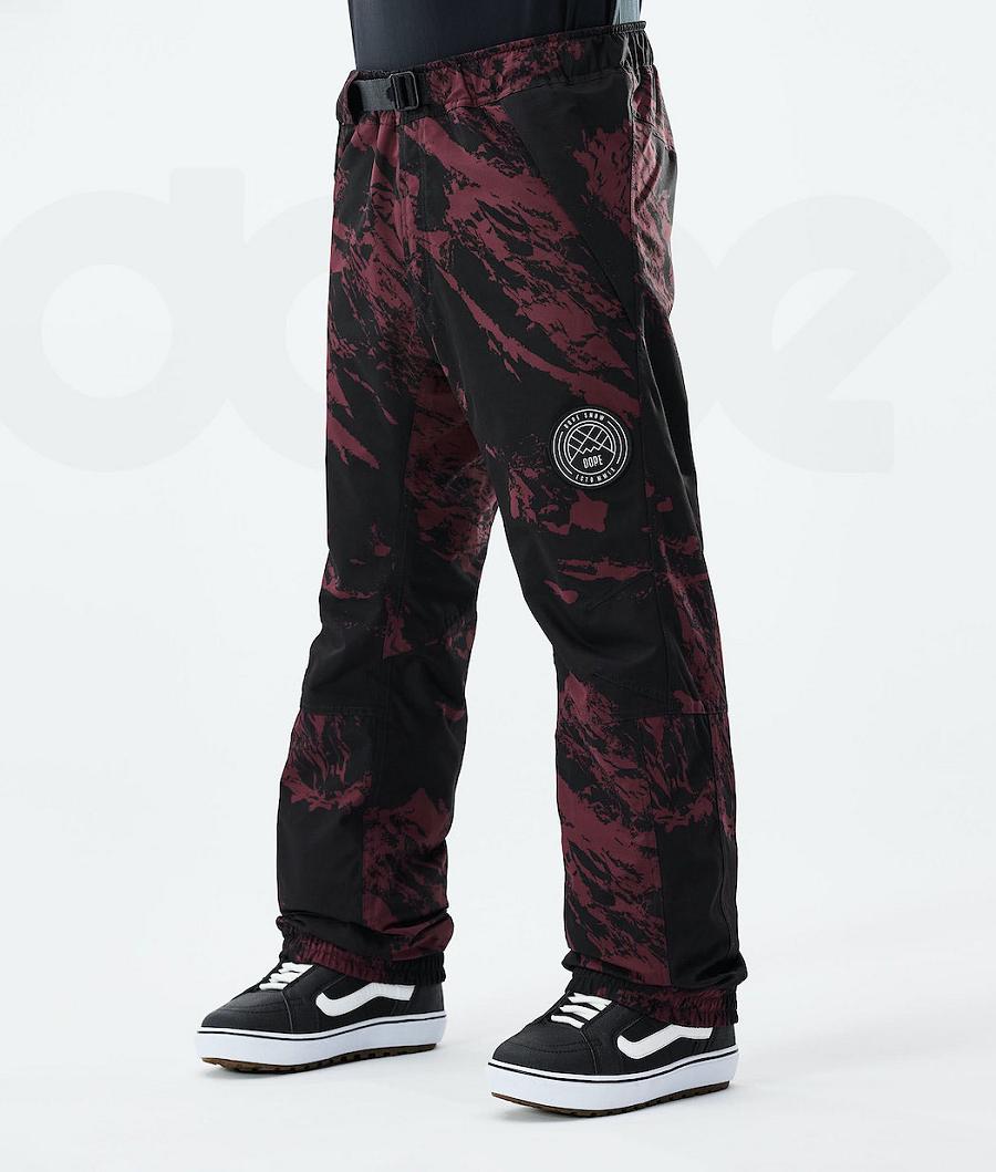 Burgundy Men\'s Dope Blizzard 2021 Snowboard Pants | NZ_D1660