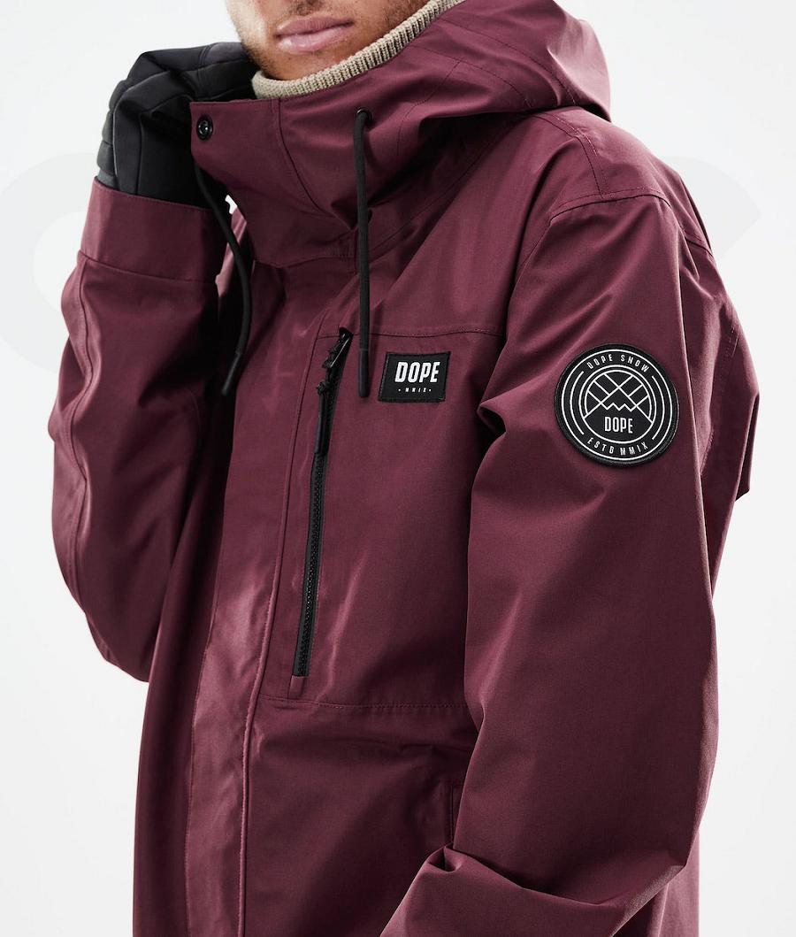 Burgundy Men's Dope Blizzard Full Zip 2021 Snowboard Jackets | NZ_D1648