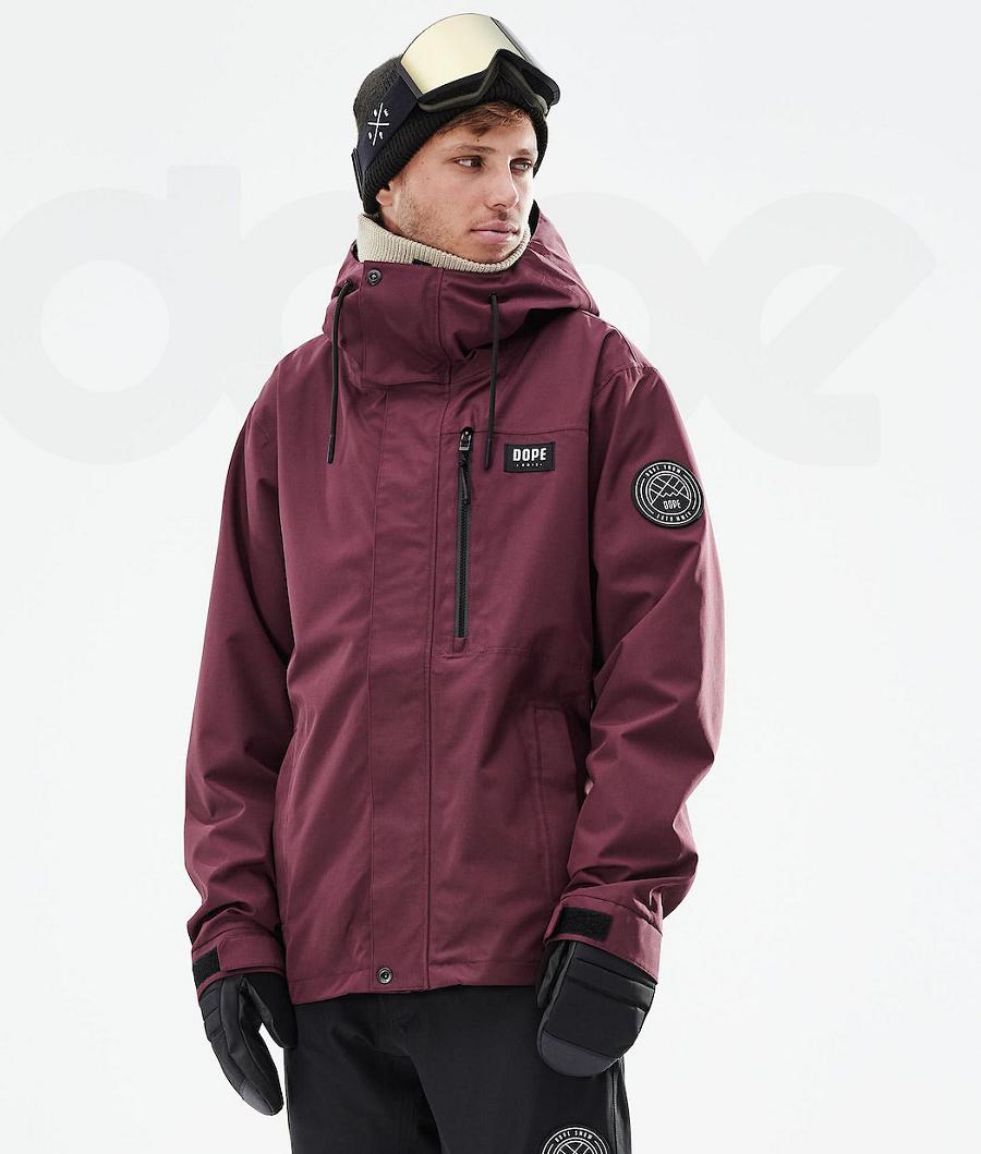 Burgundy Men\'s Dope Blizzard Full Zip 2021 Snowboard Jackets | NZ_D1648