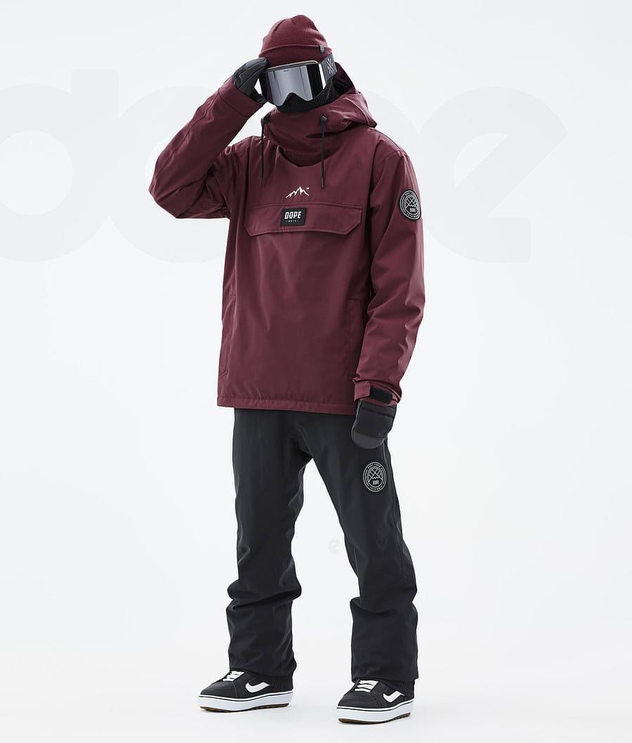 Burgundy Men's Dope Blizzard Snowboard Jackets | NZ_D2301