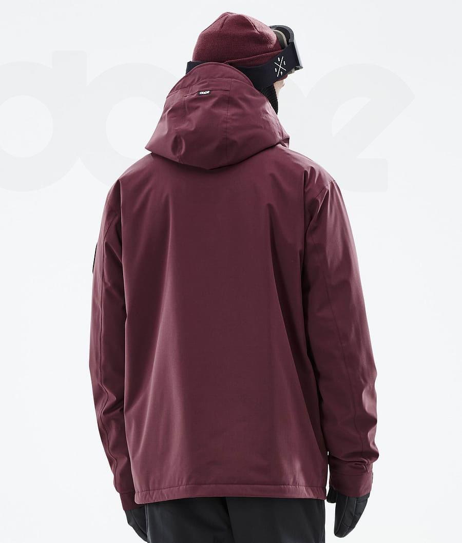 Burgundy Men's Dope Blizzard Snowboard Jackets | NZ_D2301