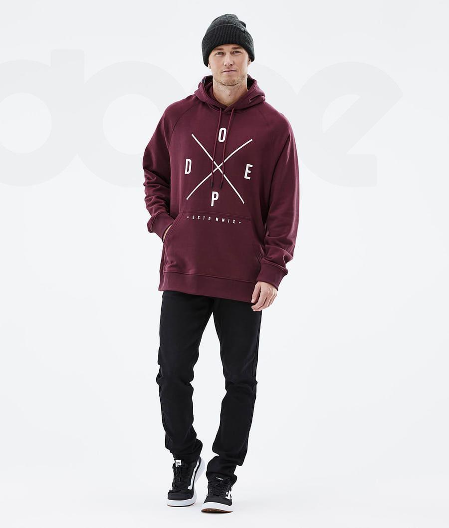 Burgundy Men's Dope Common Hoodies | NZ_D1064