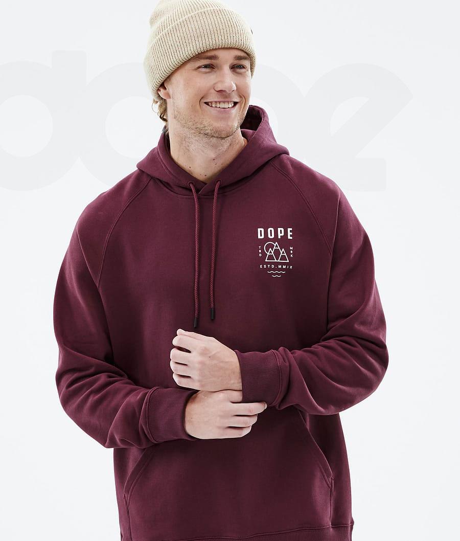 Burgundy Men's Dope Common Hoodies | NZ_D2361