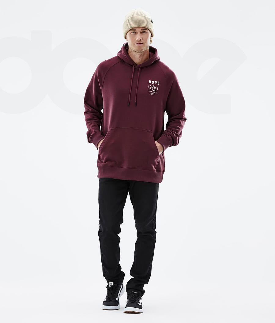 Burgundy Men's Dope Common Hoodies | NZ_D2361