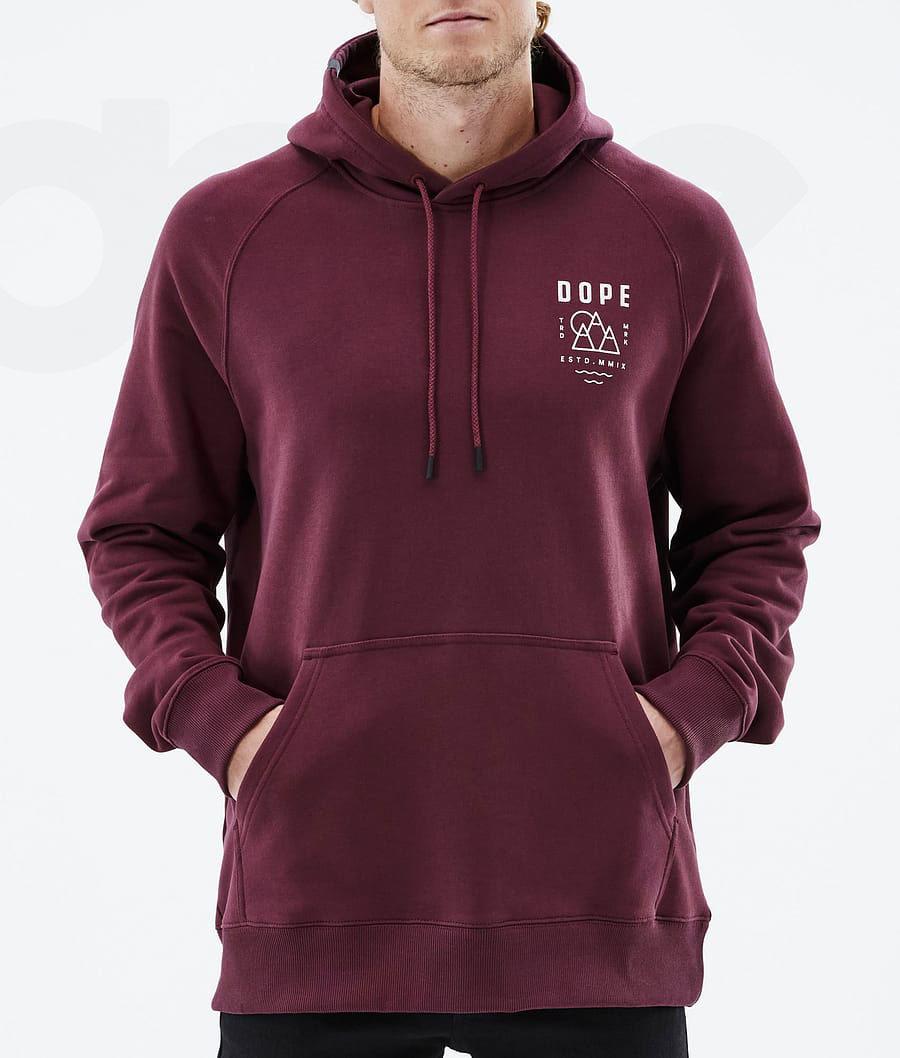 Burgundy Men's Dope Common Hoodies | NZ_D2361