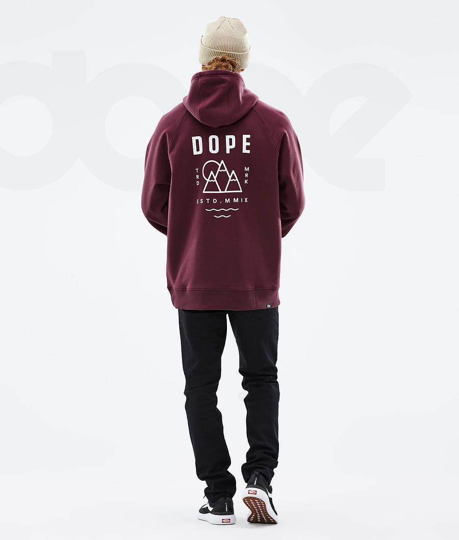 Burgundy Men's Dope Common Hoodies | NZ_D2361