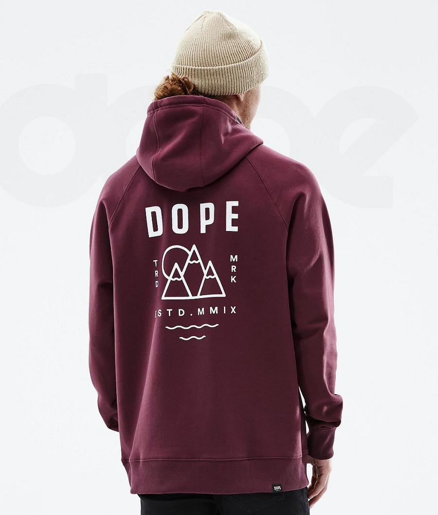 Burgundy Men\'s Dope Common Hoodies | NZ_D2361