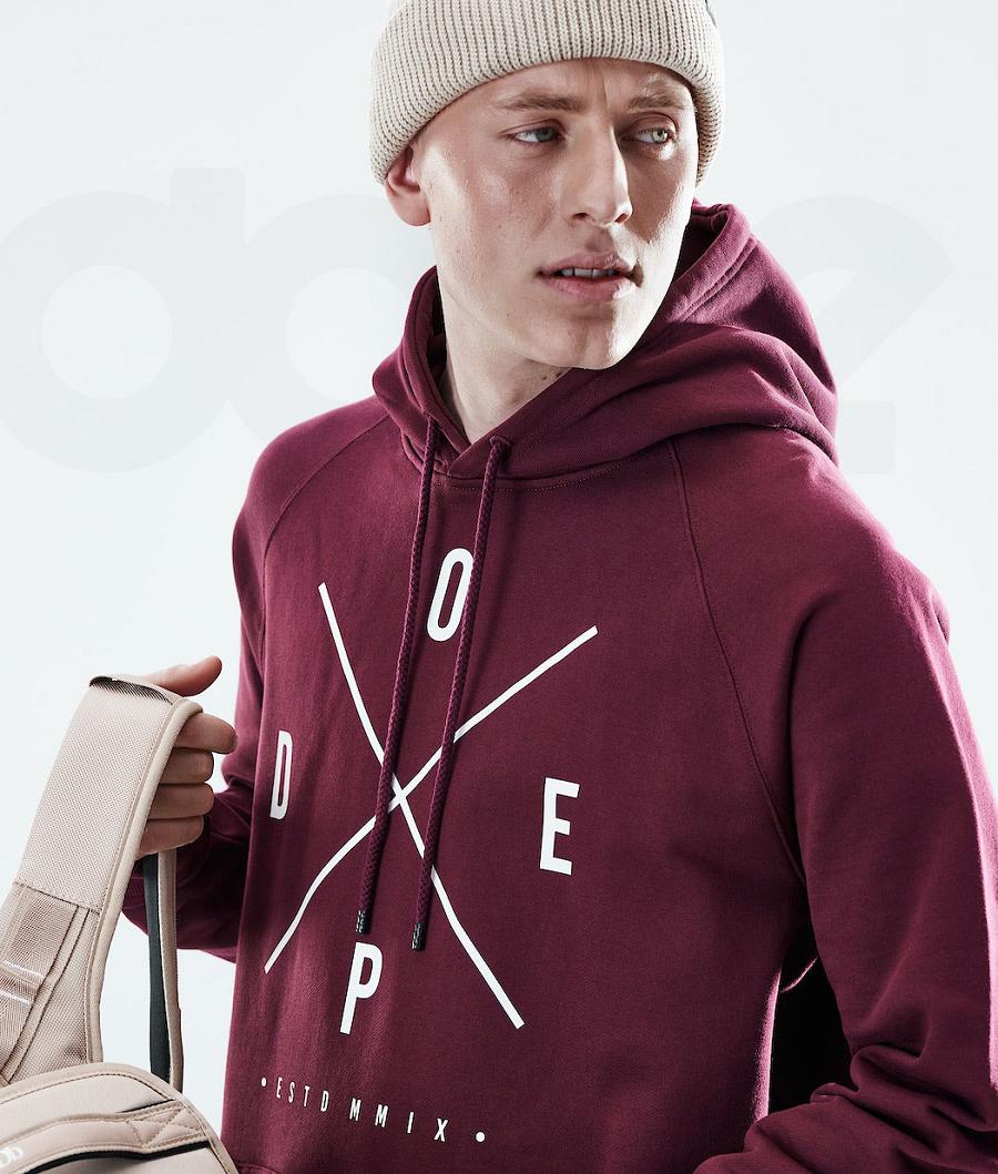 Burgundy Men's Dope Daily Hoodies | NZ_D1416