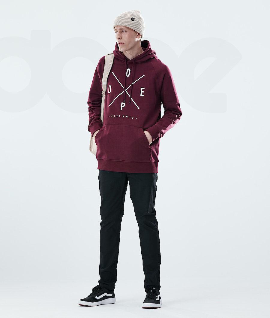 Burgundy Men's Dope Daily Hoodies | NZ_D1416