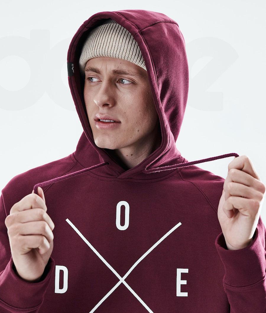 Burgundy Men's Dope Daily Hoodies | NZ_D1416