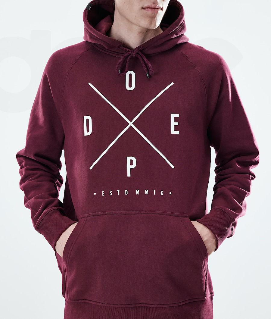 Burgundy Men's Dope Daily Hoodies | NZ_D1416