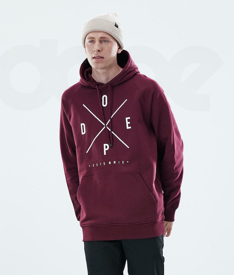 Burgundy Men\'s Dope Daily Hoodies | NZ_D1416