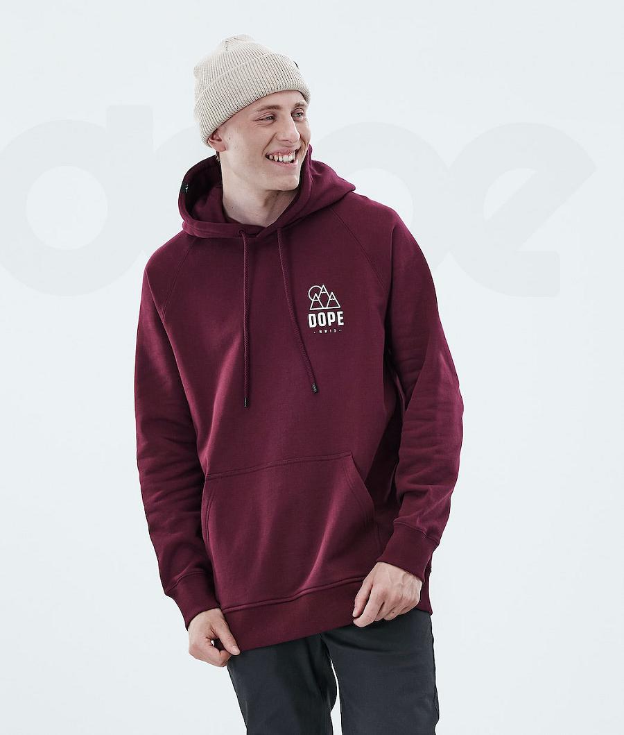 Burgundy Men's Dope Daily Hoodies | NZ_D2162