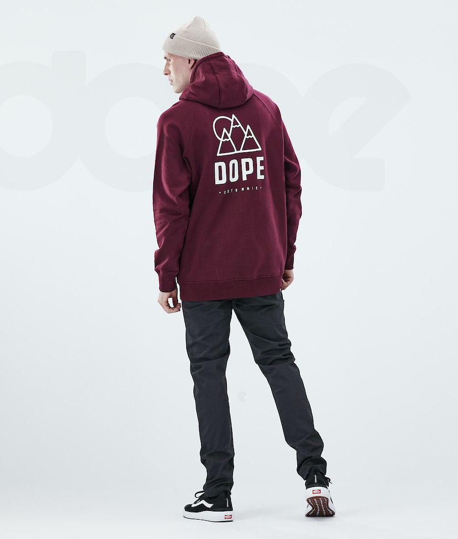 Burgundy Men's Dope Daily Hoodies | NZ_D2162