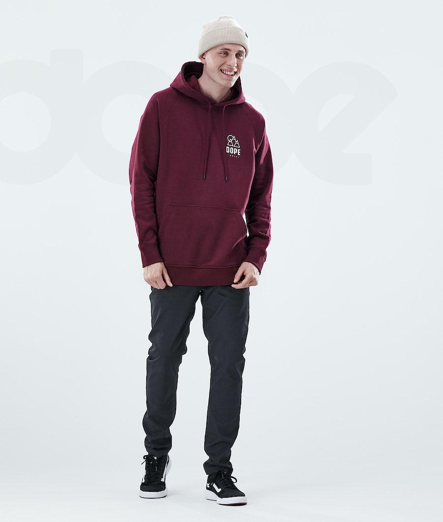 Burgundy Men's Dope Daily Hoodies | NZ_D2162