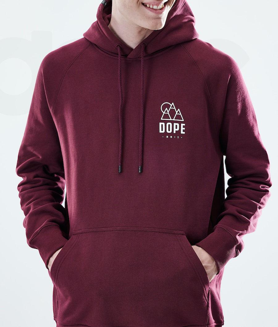Burgundy Men's Dope Daily Hoodies | NZ_D2162
